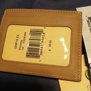 Yellow Leather Card Holder